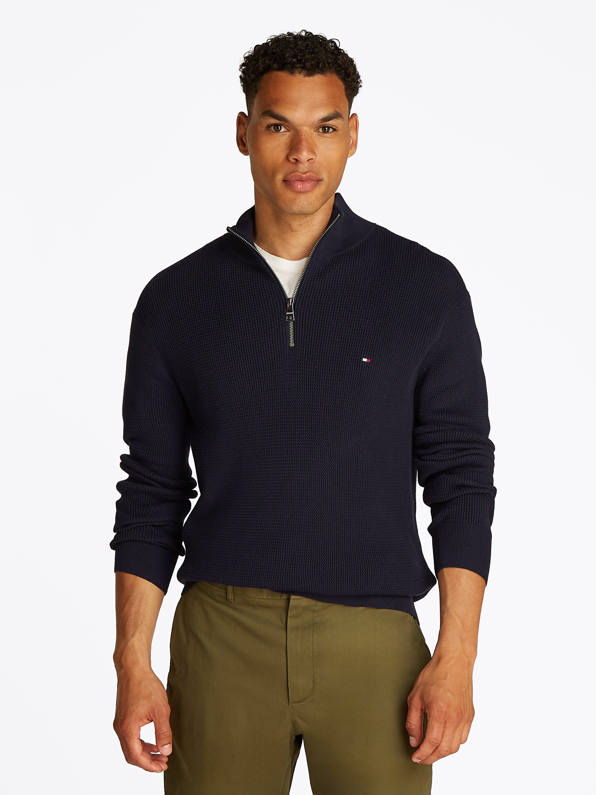 Tommy Hilfiger Troyer RACKING STRUCTURE ZIP günstig online kaufen