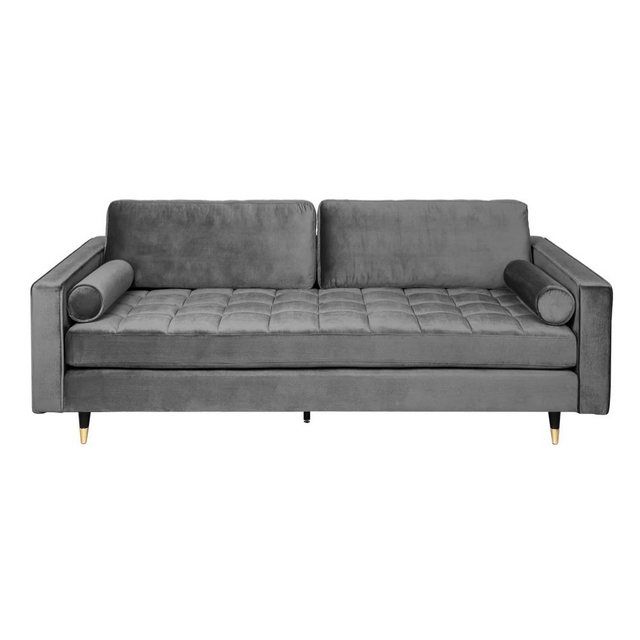 LebensWohnArt Sofa Modernes 3er Sofa 220cm COMFORT grau Samt Federkern günstig online kaufen