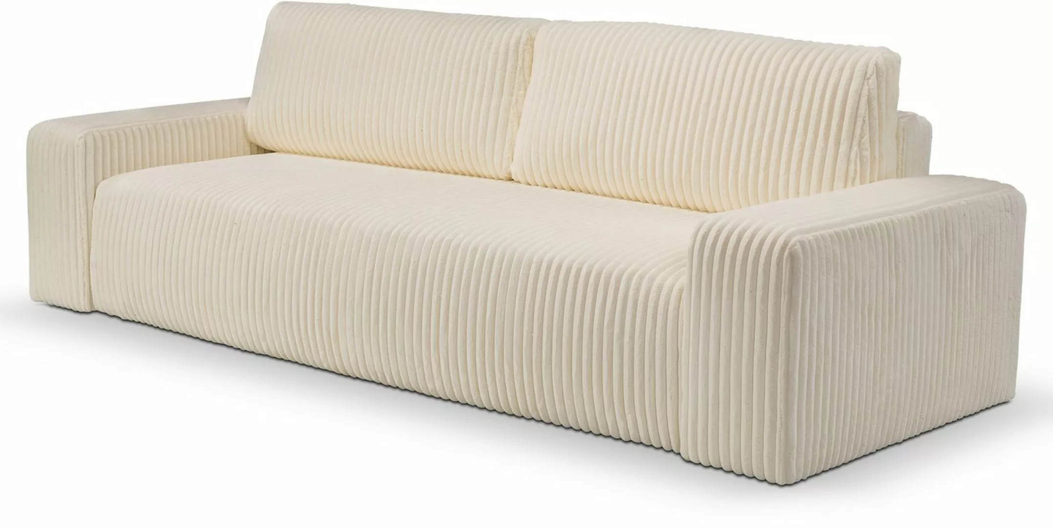 WERK2 Schlafsofa Hugo, Design 2-Sitzer Sofa in Cord mit Schlaffunktion & Be günstig online kaufen