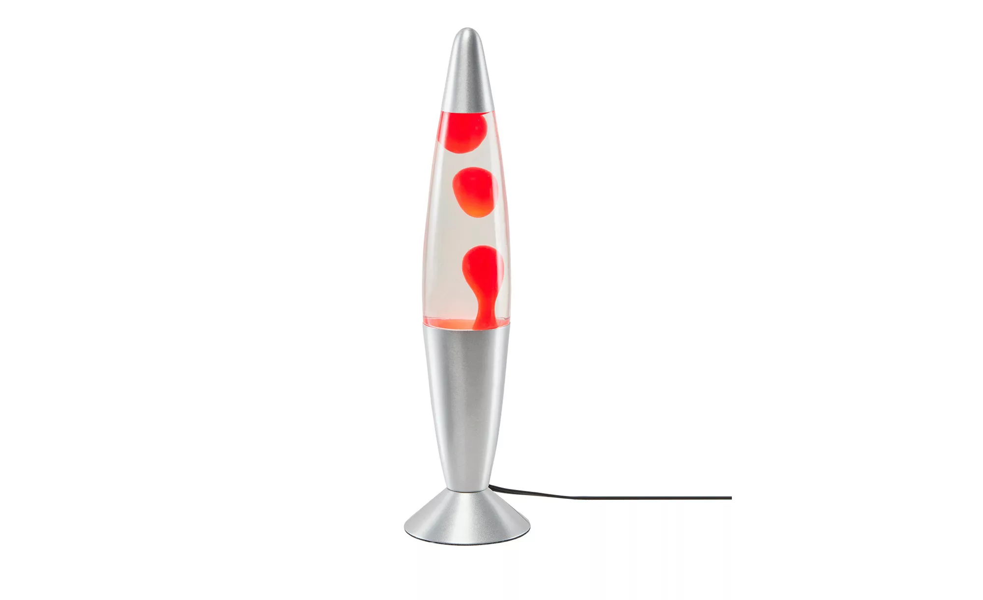Trio Lava-Leuchte, silber, Klar/rot - silber - 41,8 cm - Lampen & Leuchten günstig online kaufen