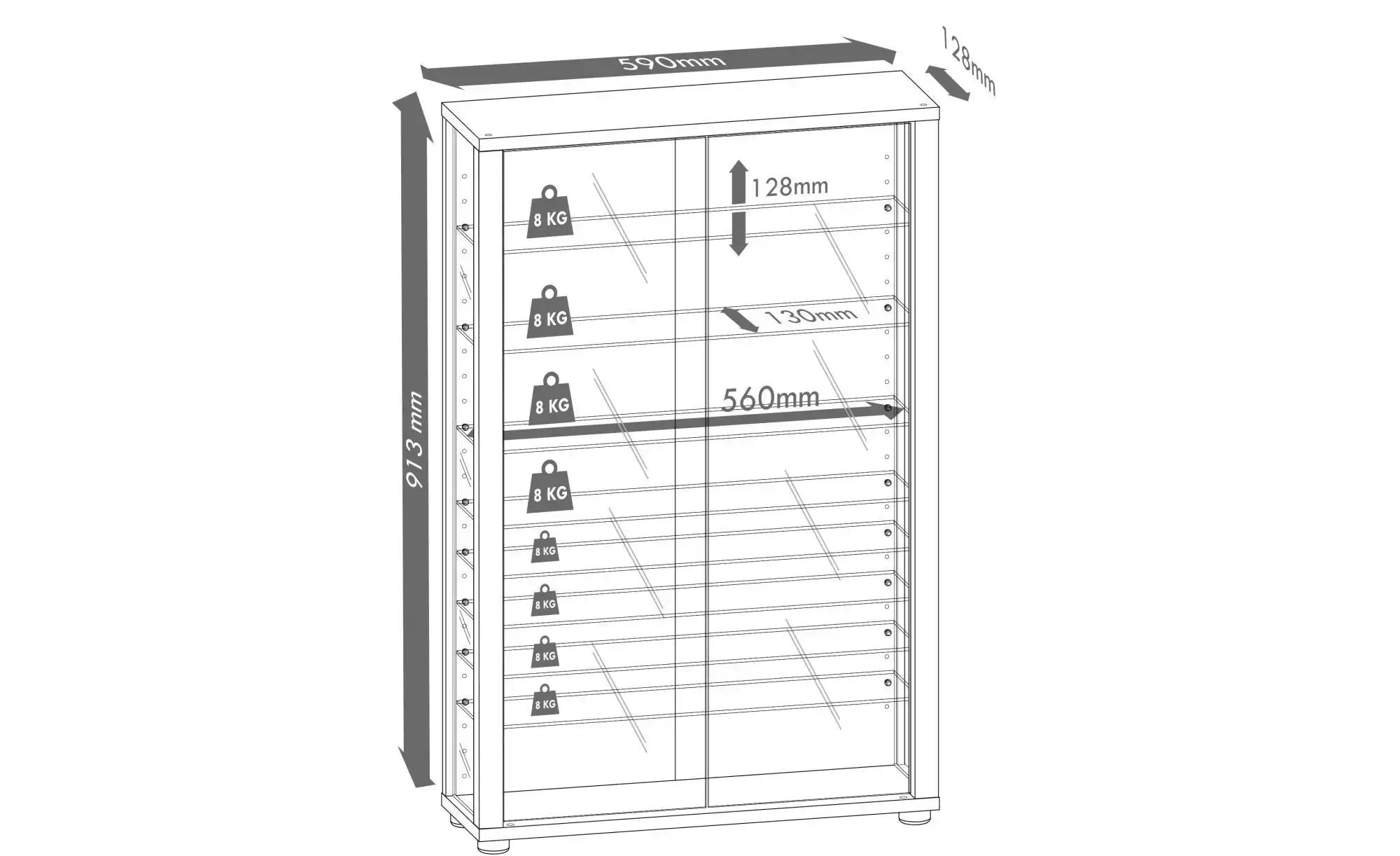 Vitrine ¦ silber ¦ Maße (cm): B: 59 H: 90 Schränke > Vitrinen - Höffner günstig online kaufen