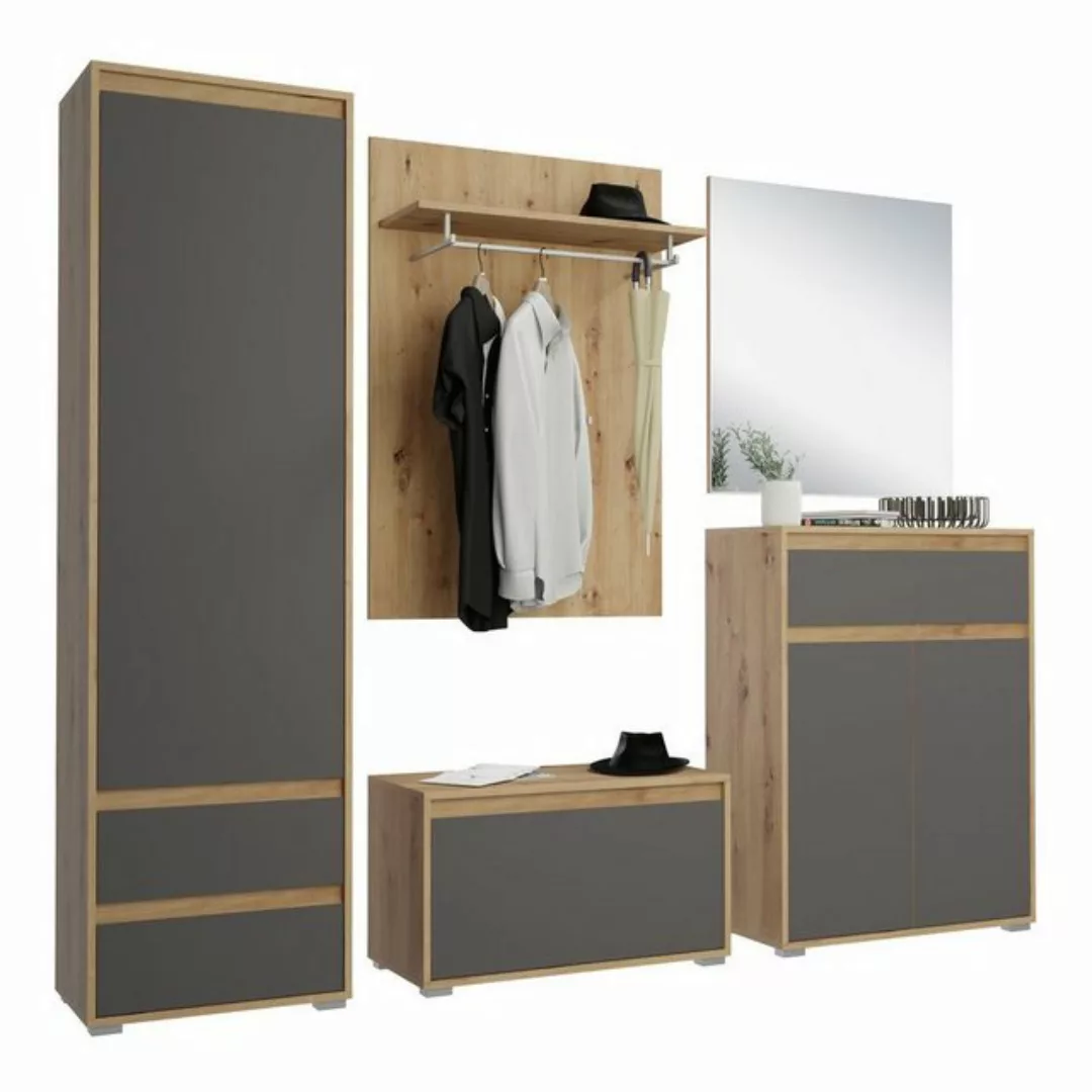 ebuy24 Kleiderschrank Torino Garderobenaufstellung 4 Türen, 3 Schubladen günstig online kaufen