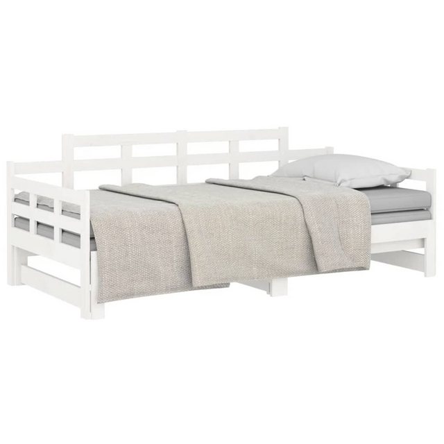 furnicato Bett Tagesbett Ausziehbar Weiß Massivholz Kiefer 2x(80x200) cm (1 günstig online kaufen