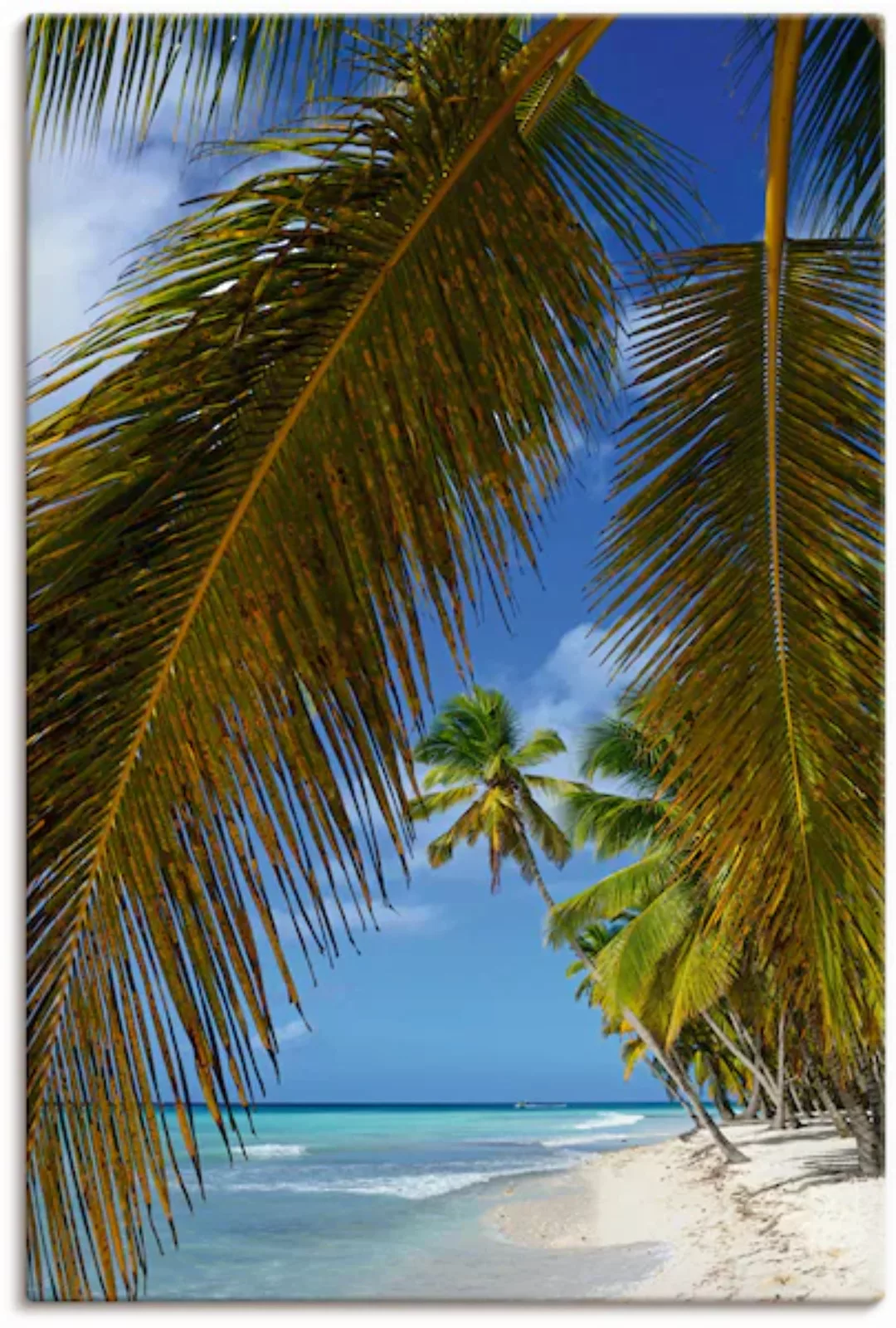 Artland Leinwandbild "Palmenstrand, Insel Isla Saona", Karibikbilder, (1 St günstig online kaufen