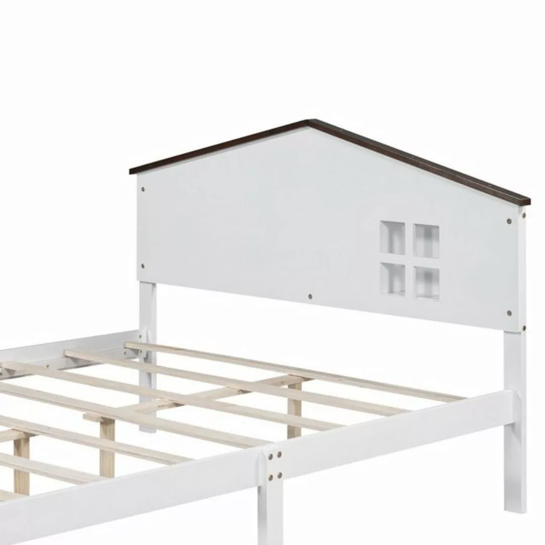OKWISH Kinderbett hausförmiges, flaches Bett, kleine Fensterdekoration, LED günstig online kaufen