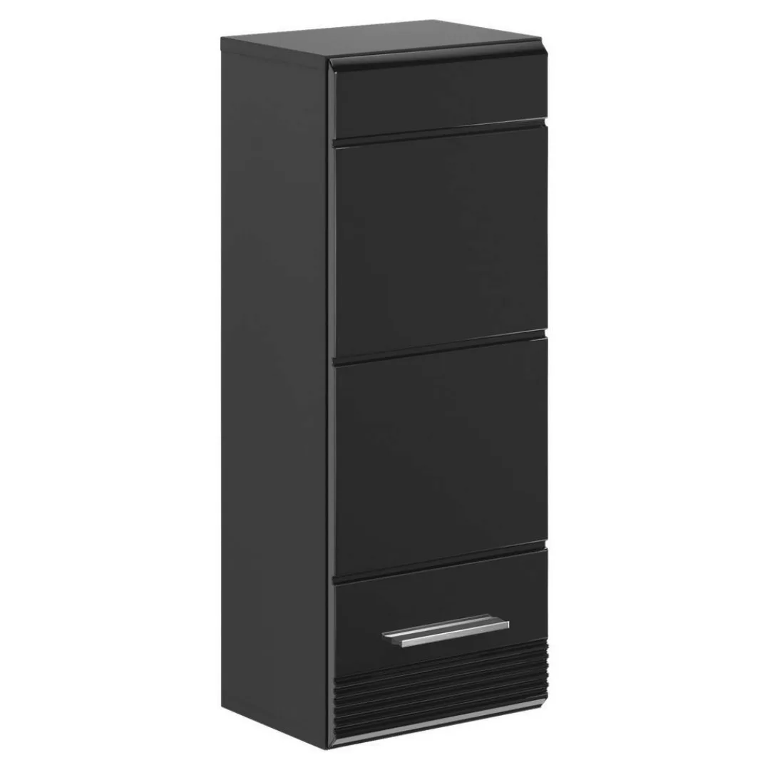 xonox.home Hängeschrank in Schwarz Hochglanz - 30x77x23cm (BxHxT) günstig online kaufen