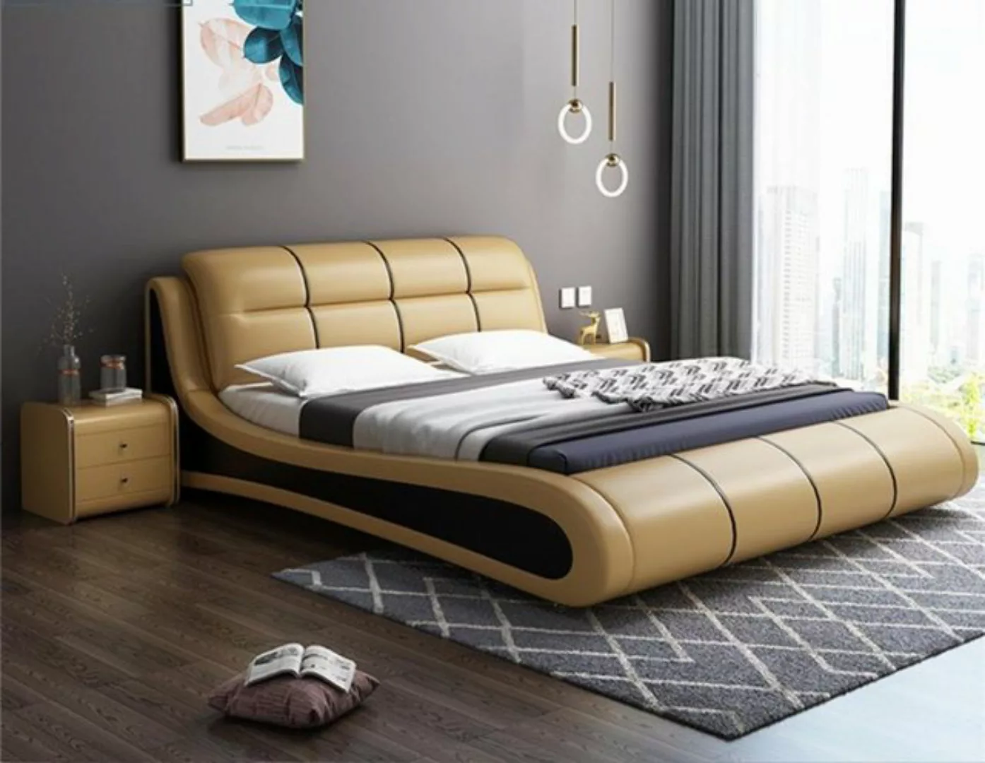 JVmoebel Bett Luxus Polster Ehe Doppel Neu Schlafzimmer Design Bett Betten günstig online kaufen