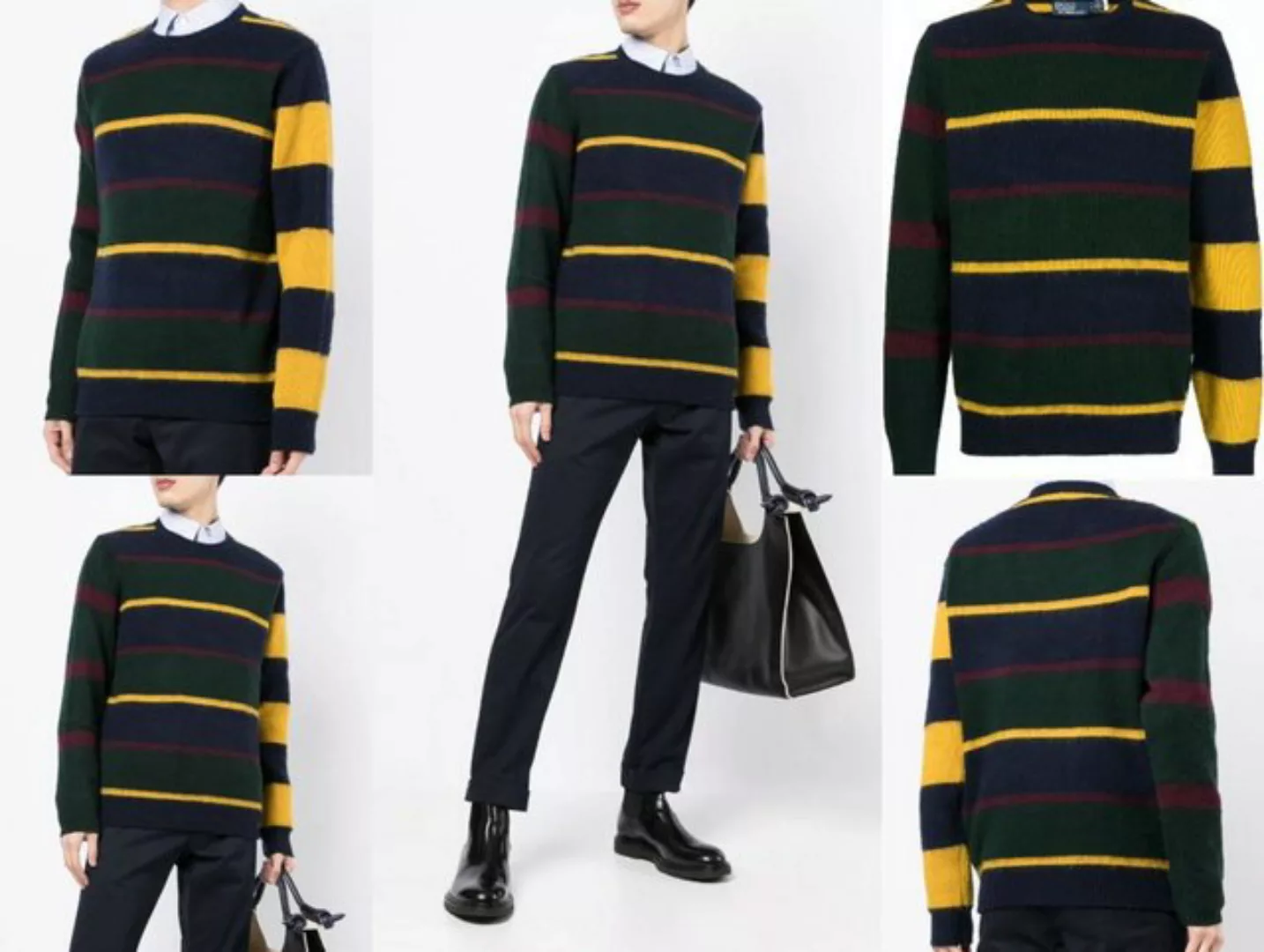 Ralph Lauren Strickpullover POLO RALPH LAUREN Stripe Patchwork Sweater Gest günstig online kaufen