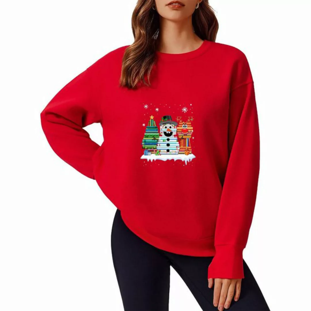 MC Star Longsweatshirt Rundhalspullover Damen Christmas Casual Sweatshirts günstig online kaufen