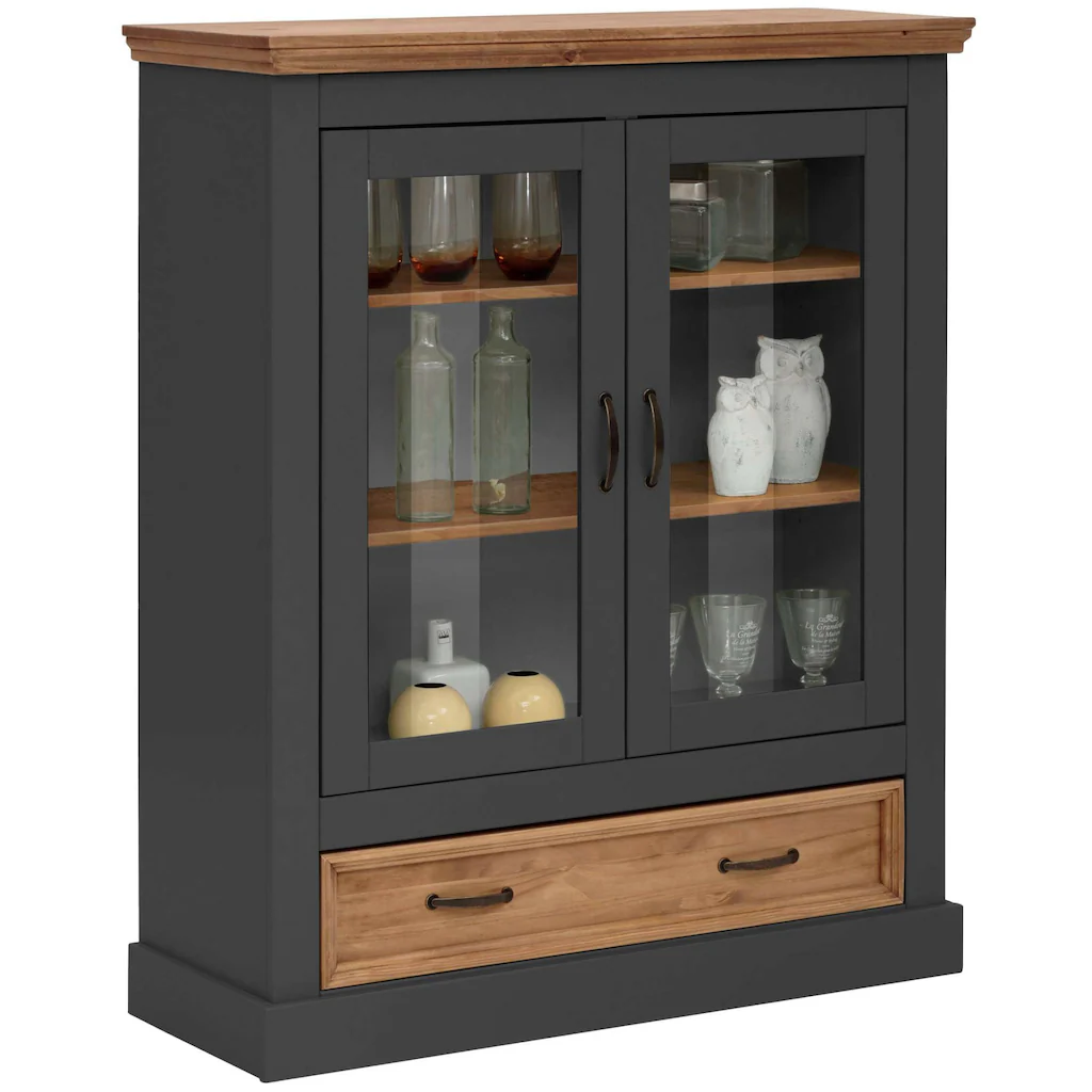 Home affaire Vitrine "Selma Highboard", aus massivem Kiefernholz, mit Griff günstig online kaufen