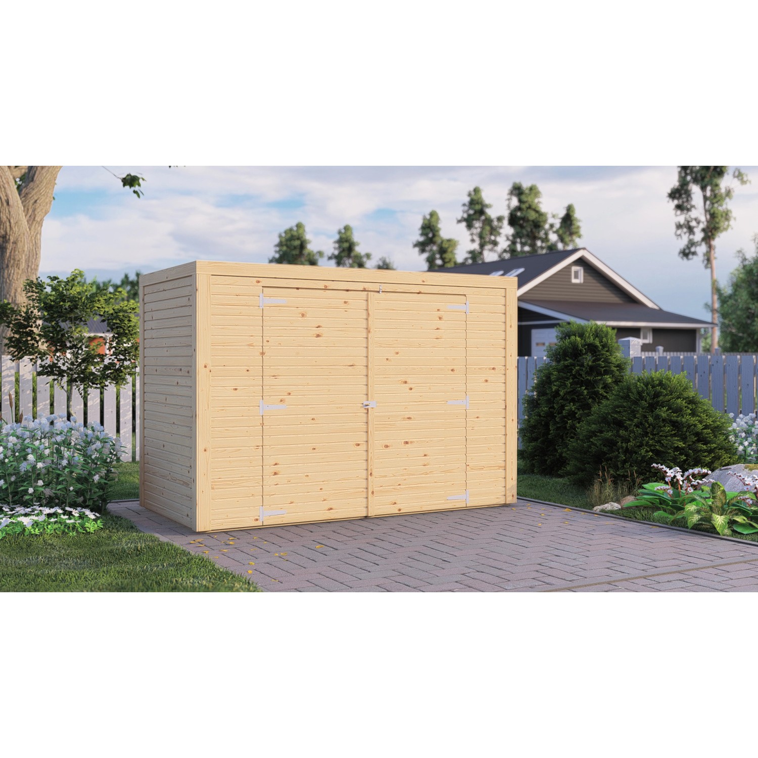 Bertilo Gartenschrank Box Bike 103 cm x 207 cm Natur FSC® günstig online kaufen