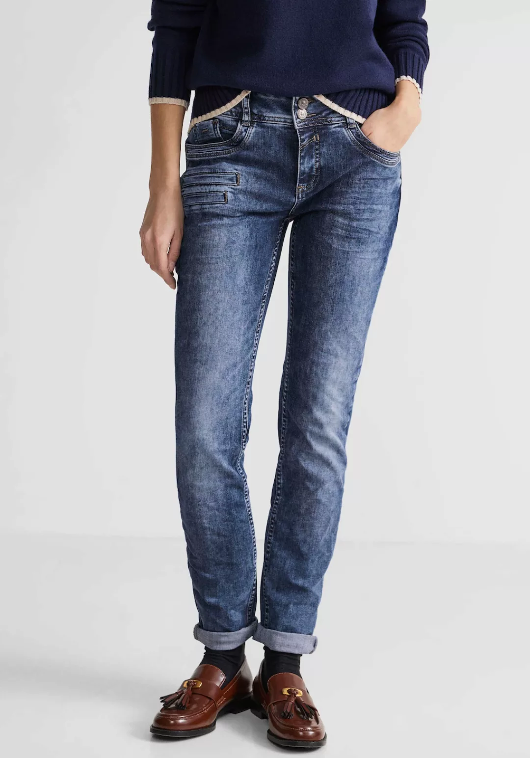 STREET ONE Slim-fit-Jeans, mit dekorativen Taschen vorne günstig online kaufen