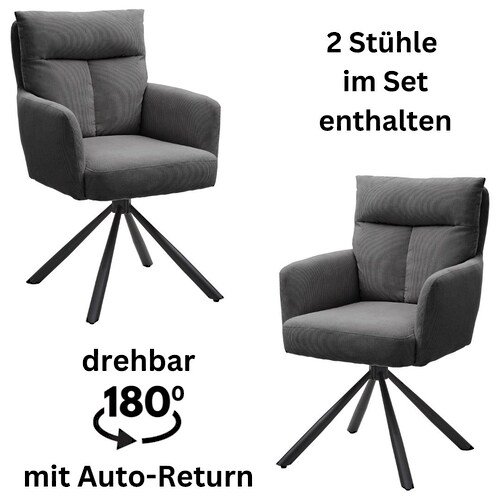Stolkom Armlehnstuhl "Sofia", (Set), 2 St., Cord, 180 grad drehbar mit Auto günstig online kaufen