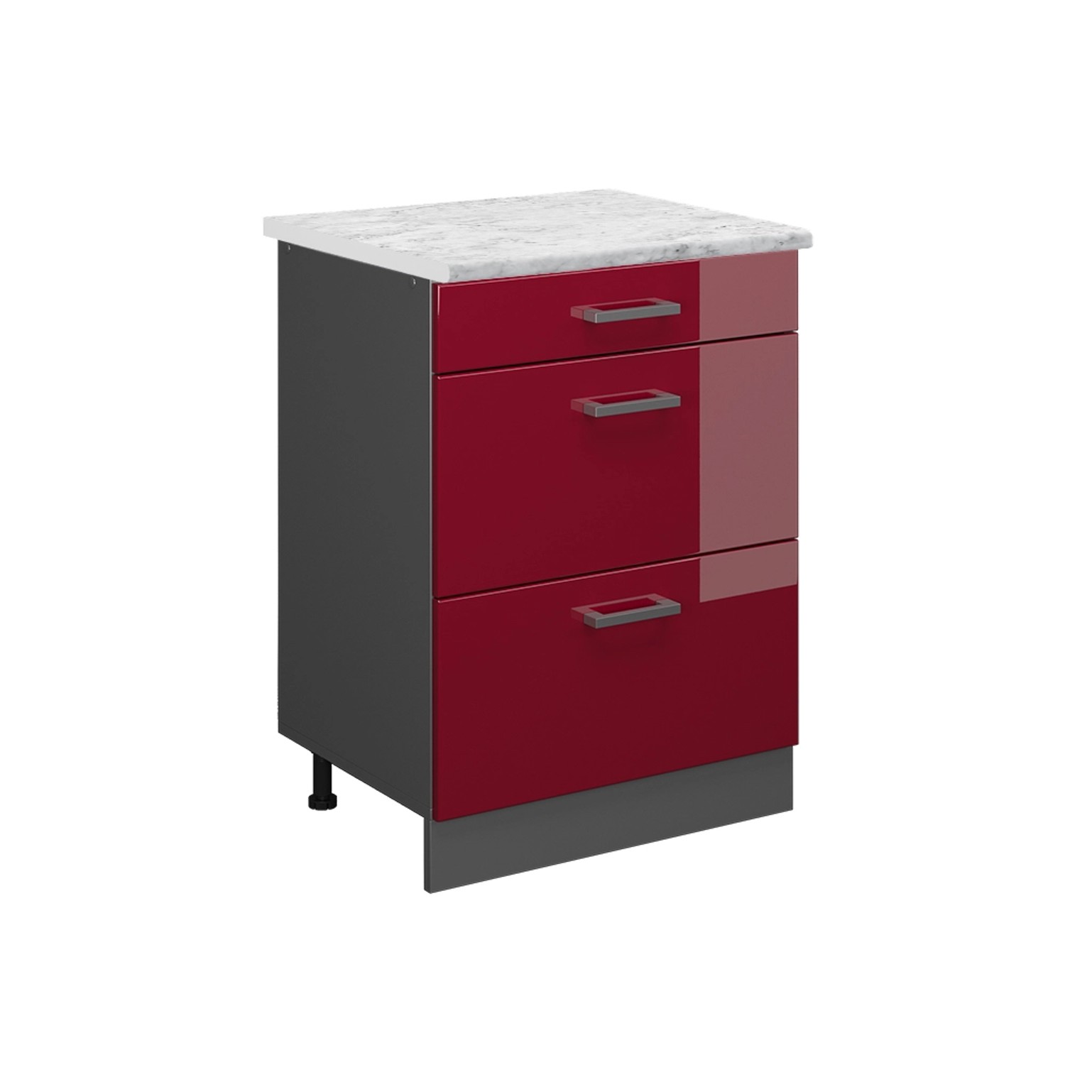 Vicco Unterschrank R-Line, Bordeaux Hochglanz/Anthrazit, 60 günstig online kaufen