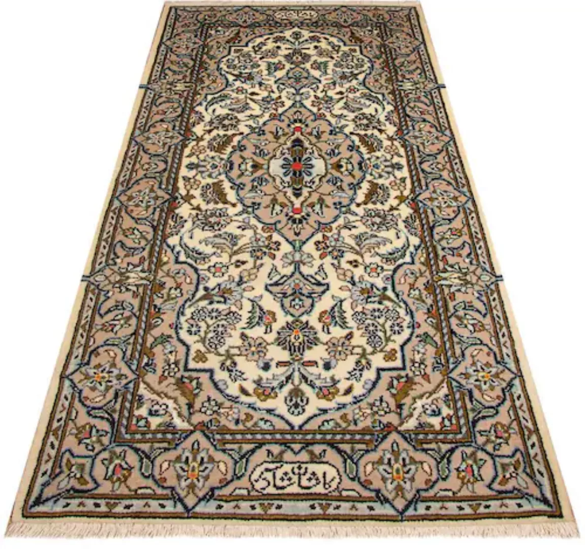 morgenland Teppich »Keshan Teppich handgeknüpft beige«, rechteckig günstig online kaufen