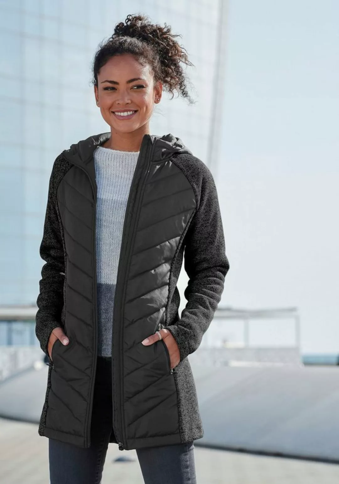 Vivance Steppjacke mit Strickfleece-Ärmeln günstig online kaufen