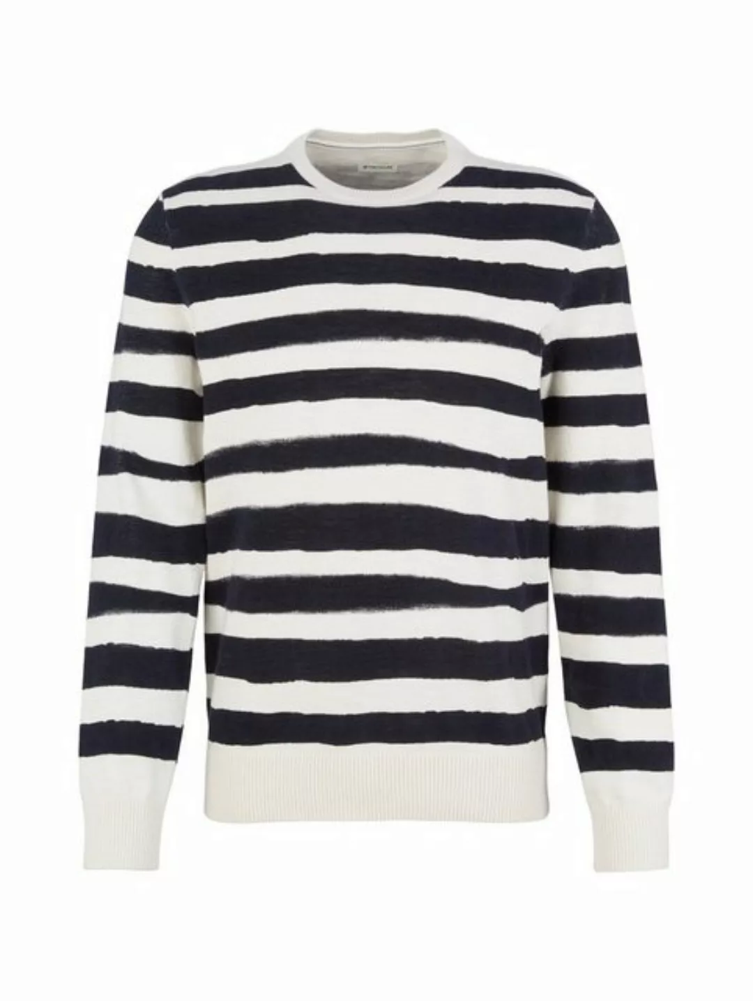 Tom Tailor Herren Rundhals Pullover PRINTED STRIPE KNITTER - Regular Fit günstig online kaufen