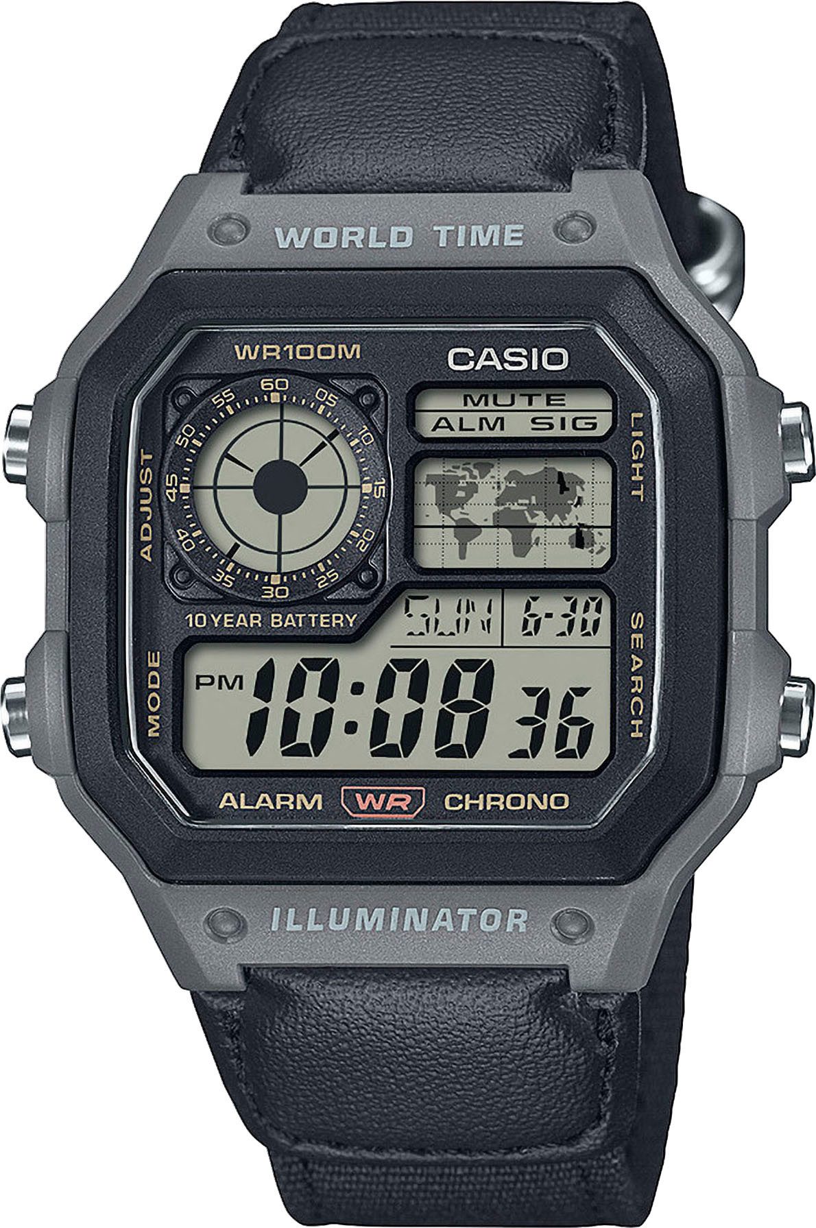 CASIO Digitaluhr Herren-Armbanduhr Digital mit Stoffband günstig online kaufen