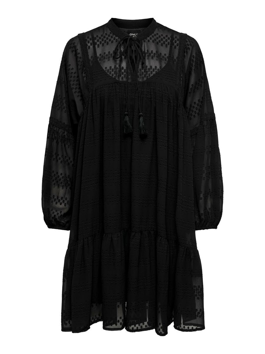 ONLY Rüschen Kleid Damen Schwarz günstig online kaufen