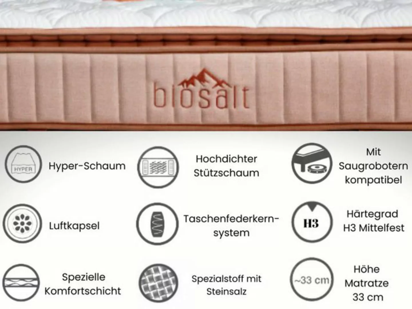 Pointhome Boxspringbett Set, Biosalt, Kopfteil mit USB-Port & LED, Matratze günstig online kaufen