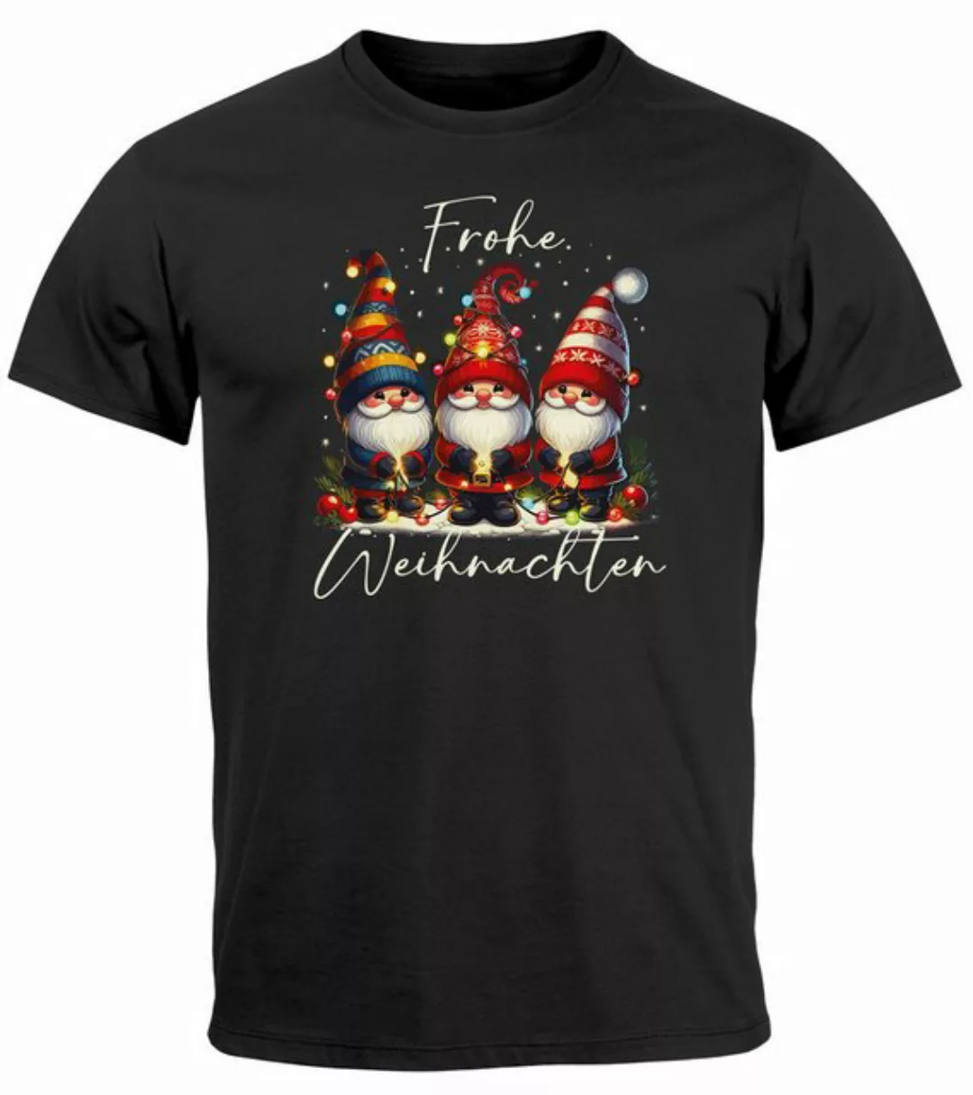 MoonWorks Print-Shirt Herren T-Shirt Weihnachten Printshirt Wichtel Design günstig online kaufen