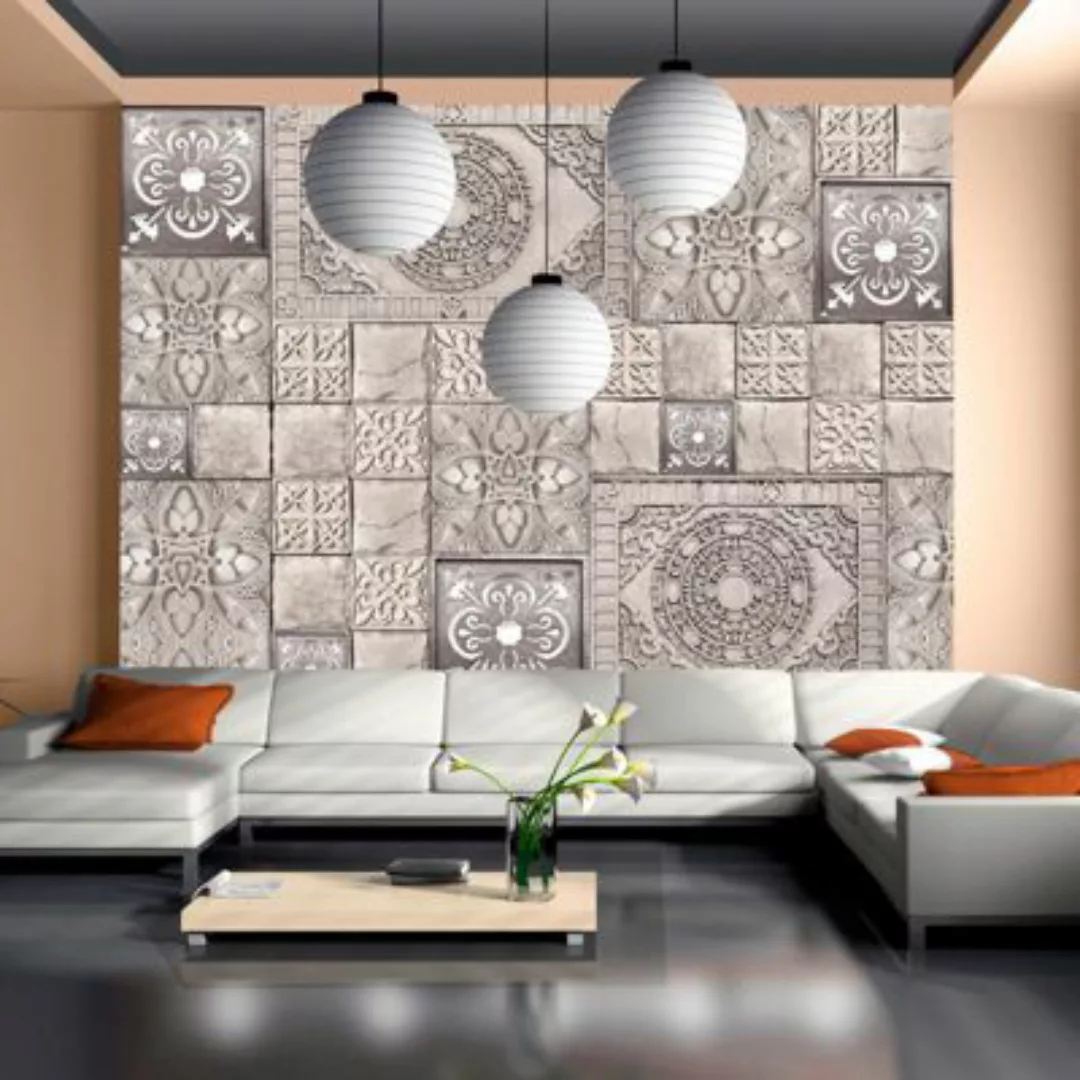 artgeist Fototapete Stone tile beige Gr. 100 x 70 günstig online kaufen