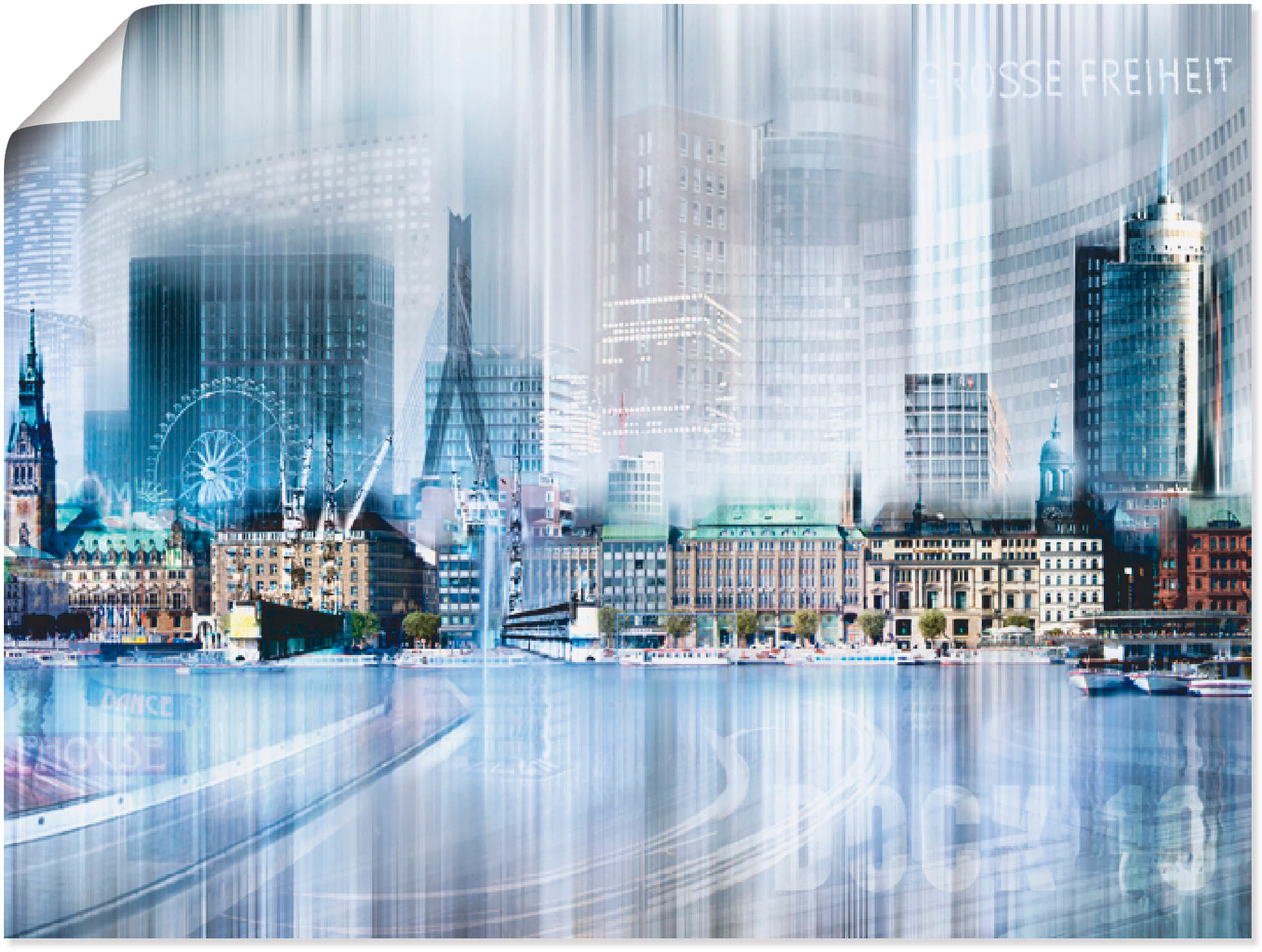 Artland Poster "Hamburg Skyline Collage I", Deutschland, (1 St.), als Leinw günstig online kaufen