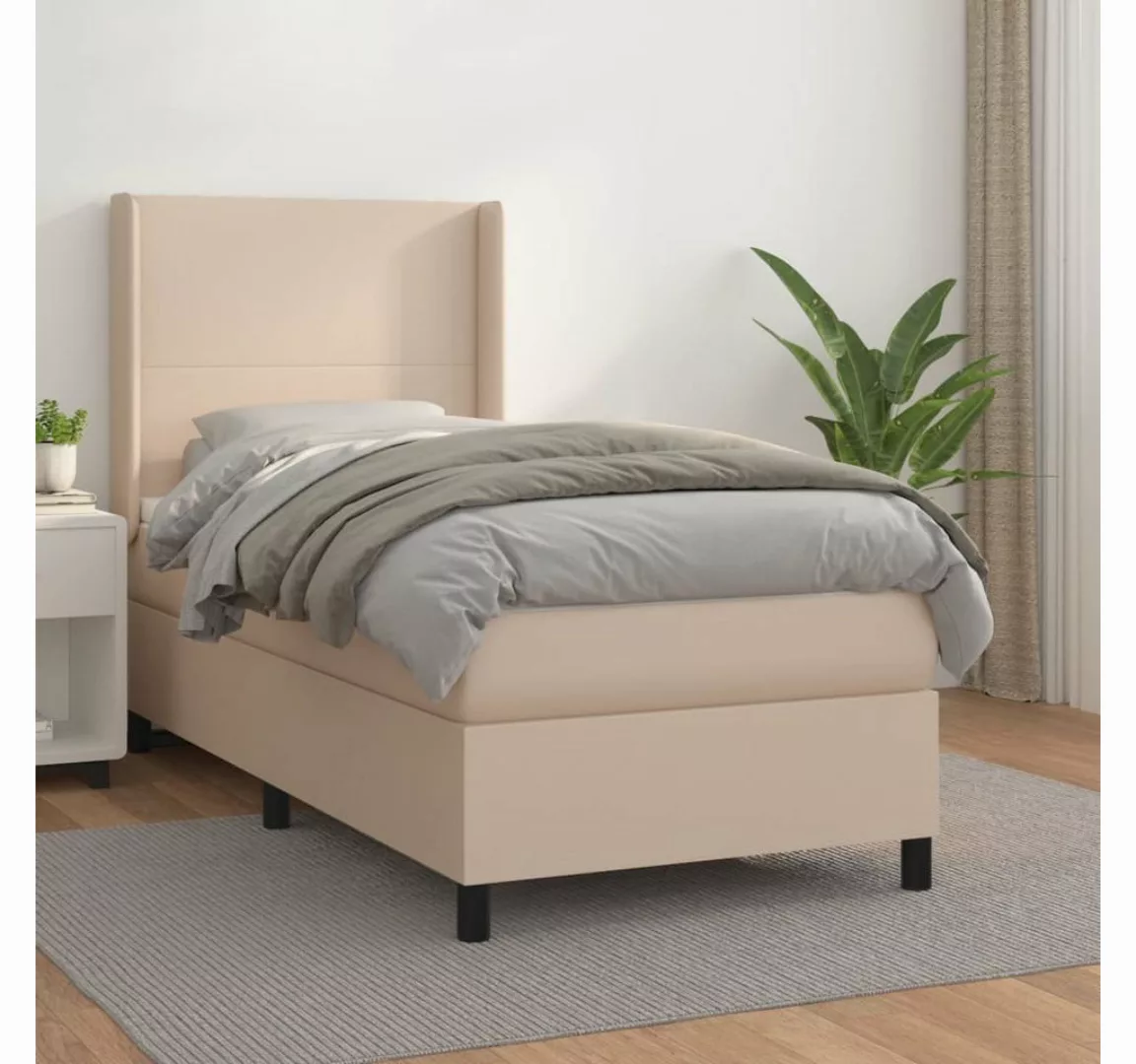 vidaXL Boxspringbett Bett Boxspringbett Kunstleder komplett mit Matratze & günstig online kaufen