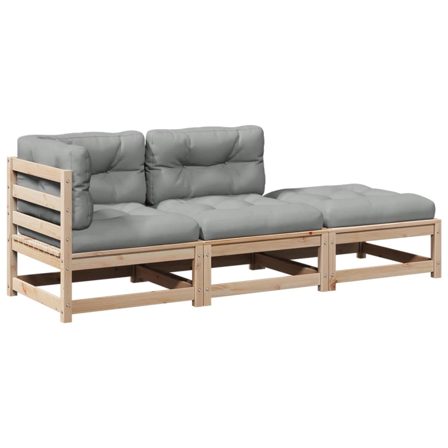 vidaXL 3-Tlg Garten-Sofagarnitur mit Kissen Massivholz Kiefer 3295831 günstig online kaufen