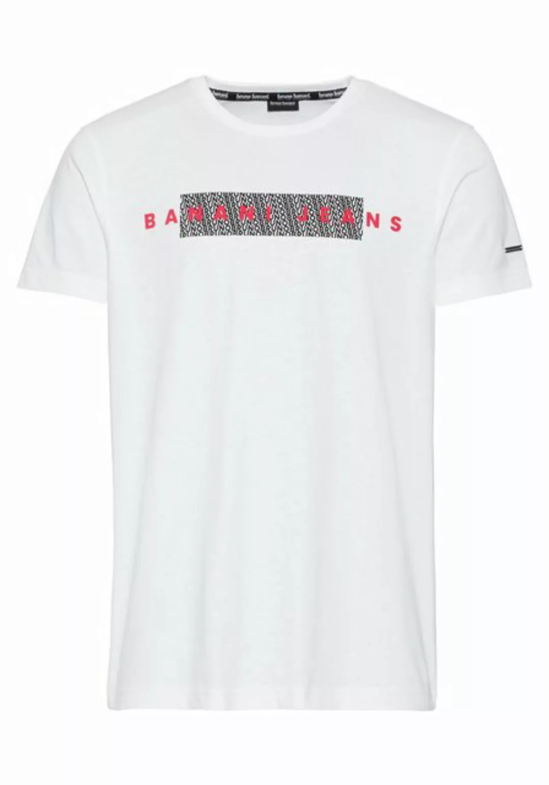 Bruno Banani Rundhalsshirt schmal geschnitten, mit lässigem Print, Rundhals günstig online kaufen