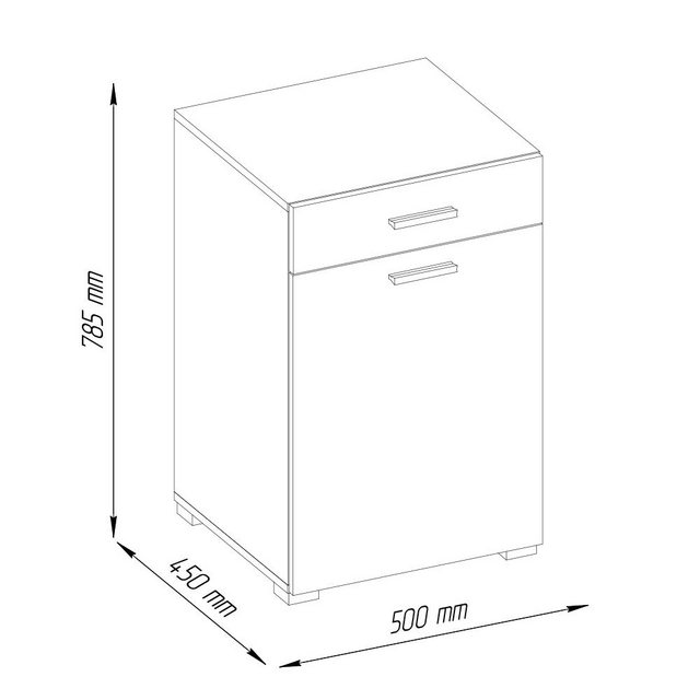 Vicco Wäscheschrank Matteo, Sonoma/Weiß, 50 x 78.5 cm günstig online kaufen