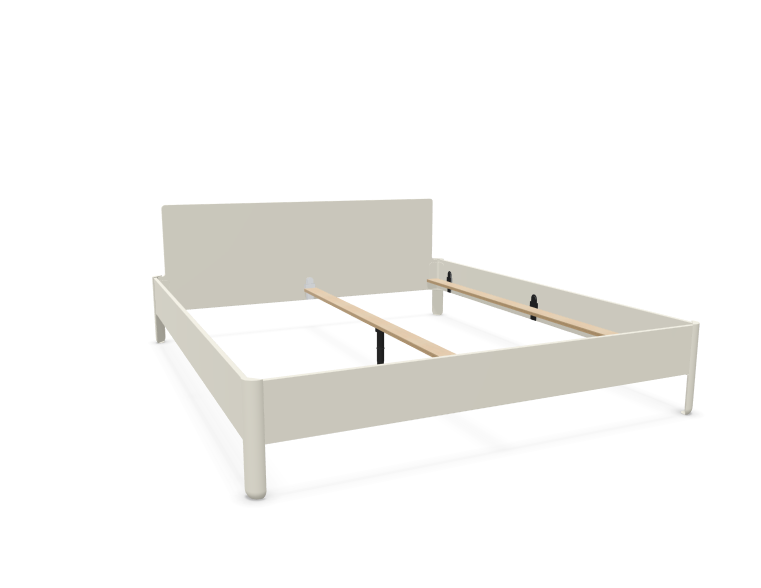 NAIT Doppelbett farbig lackiert Brillantgelb 180 x 210cm Mit Kopfteil günstig online kaufen