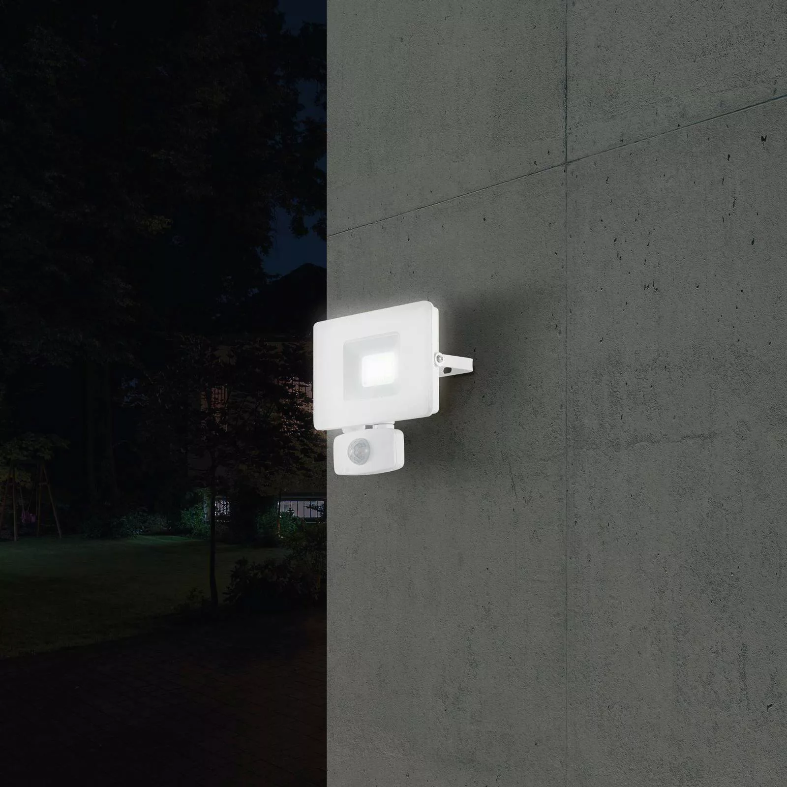 LED-Außenstrahler Faedo 3 mit Sensor, weiß, 20W günstig online kaufen