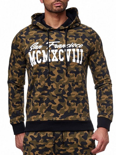 RedBridge Kapuzensweatshirt im Camouflage-Look - Hoodie mit Schriftzug günstig online kaufen