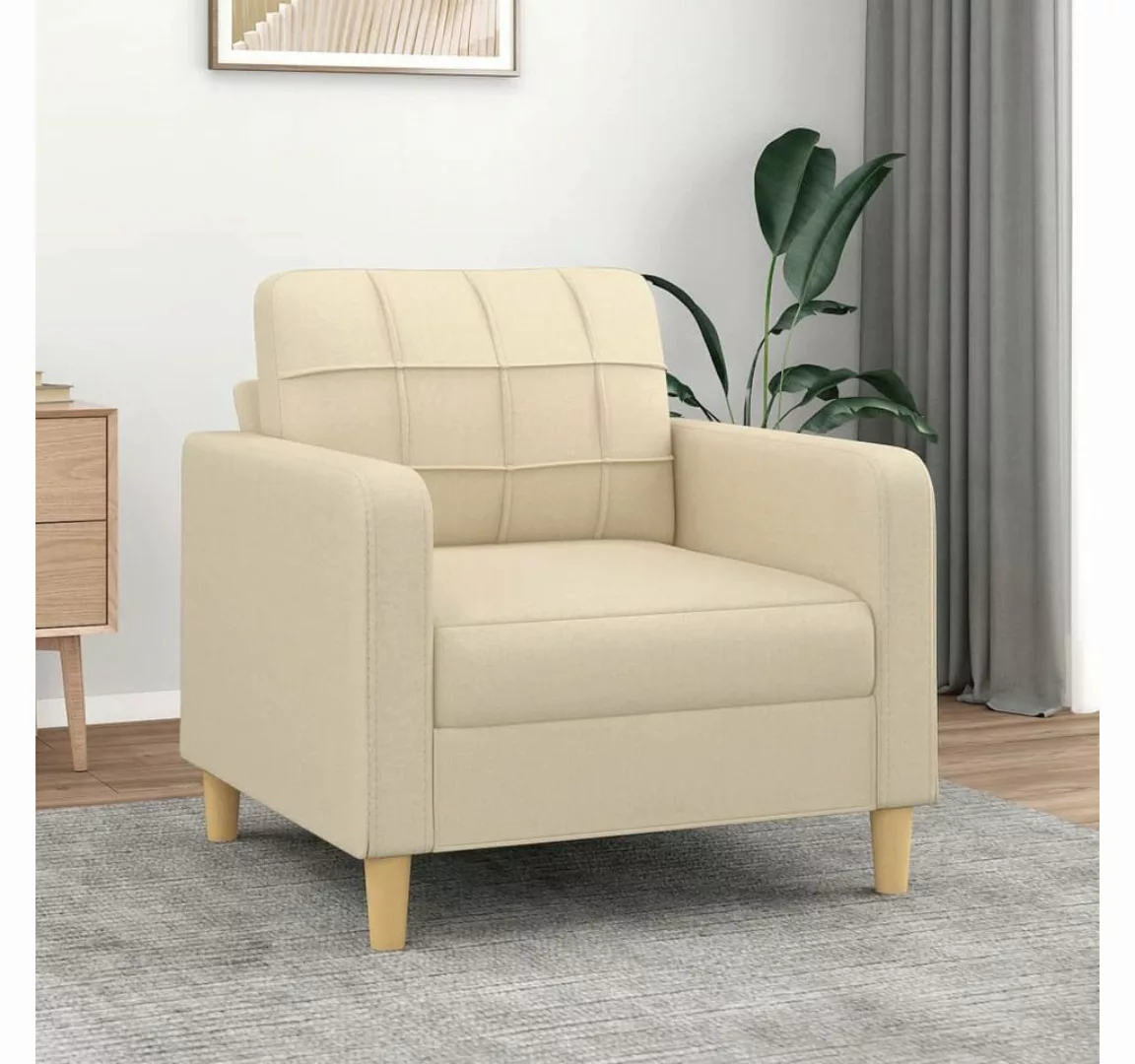 vidaXL Sofa Sofa/ 2-Sitzer/ 3-Sitzer Stoff, 60 cm, Creme günstig online kaufen