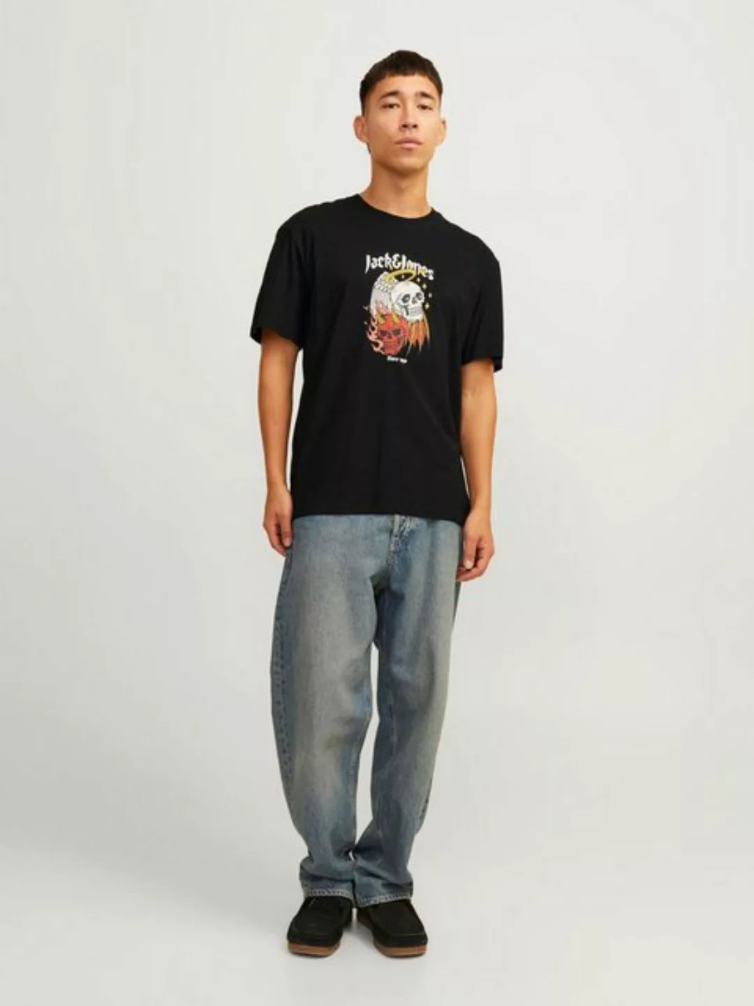 Jack & Jones Rundhalsshirt "JORSEVEN SKULL TEE SS CREW NECK SN" günstig online kaufen