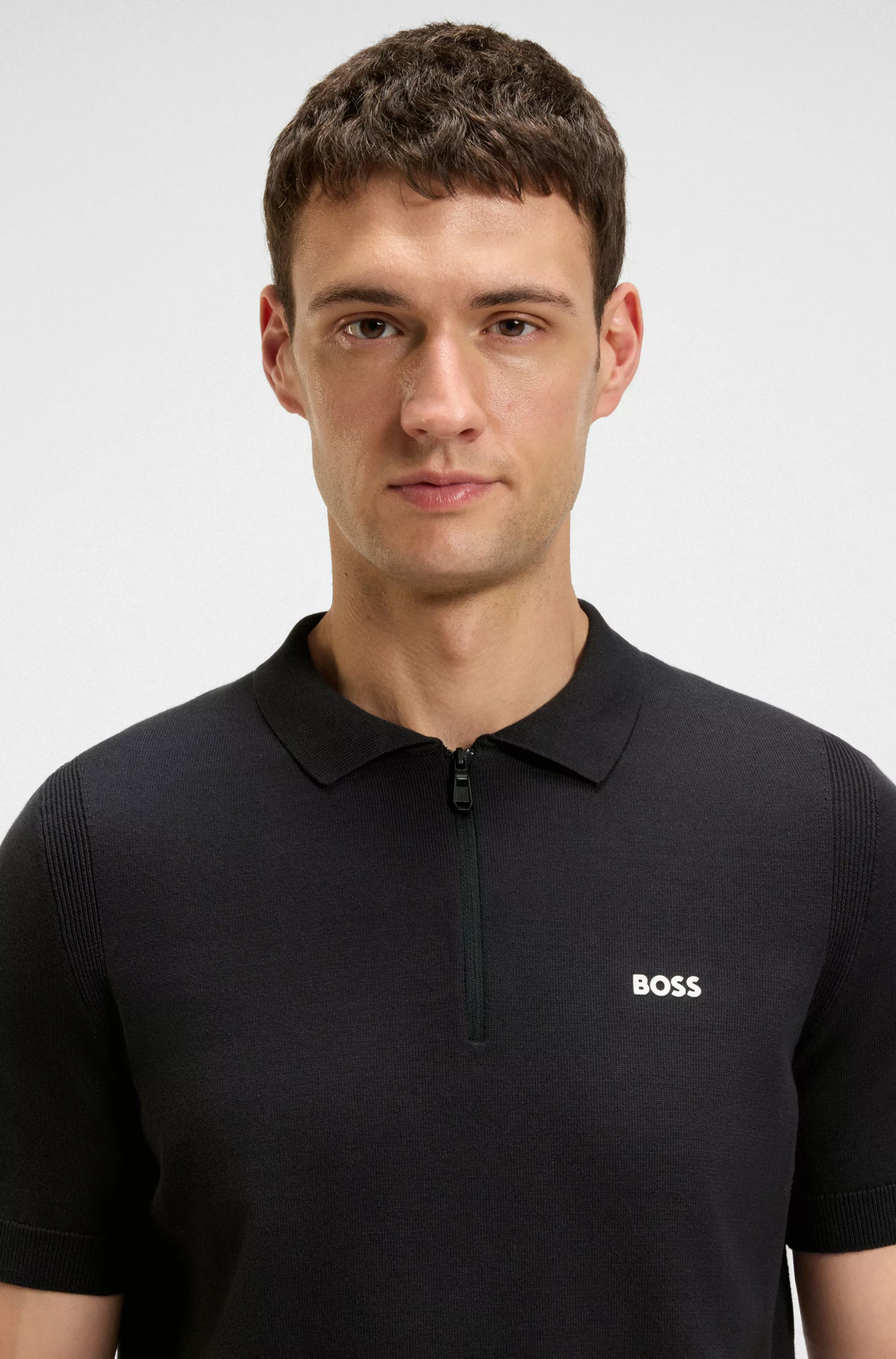 BOSS GREEN Kurzarmpullover "K Ever-X PS", mit Perforierungen zur Belüftung günstig online kaufen