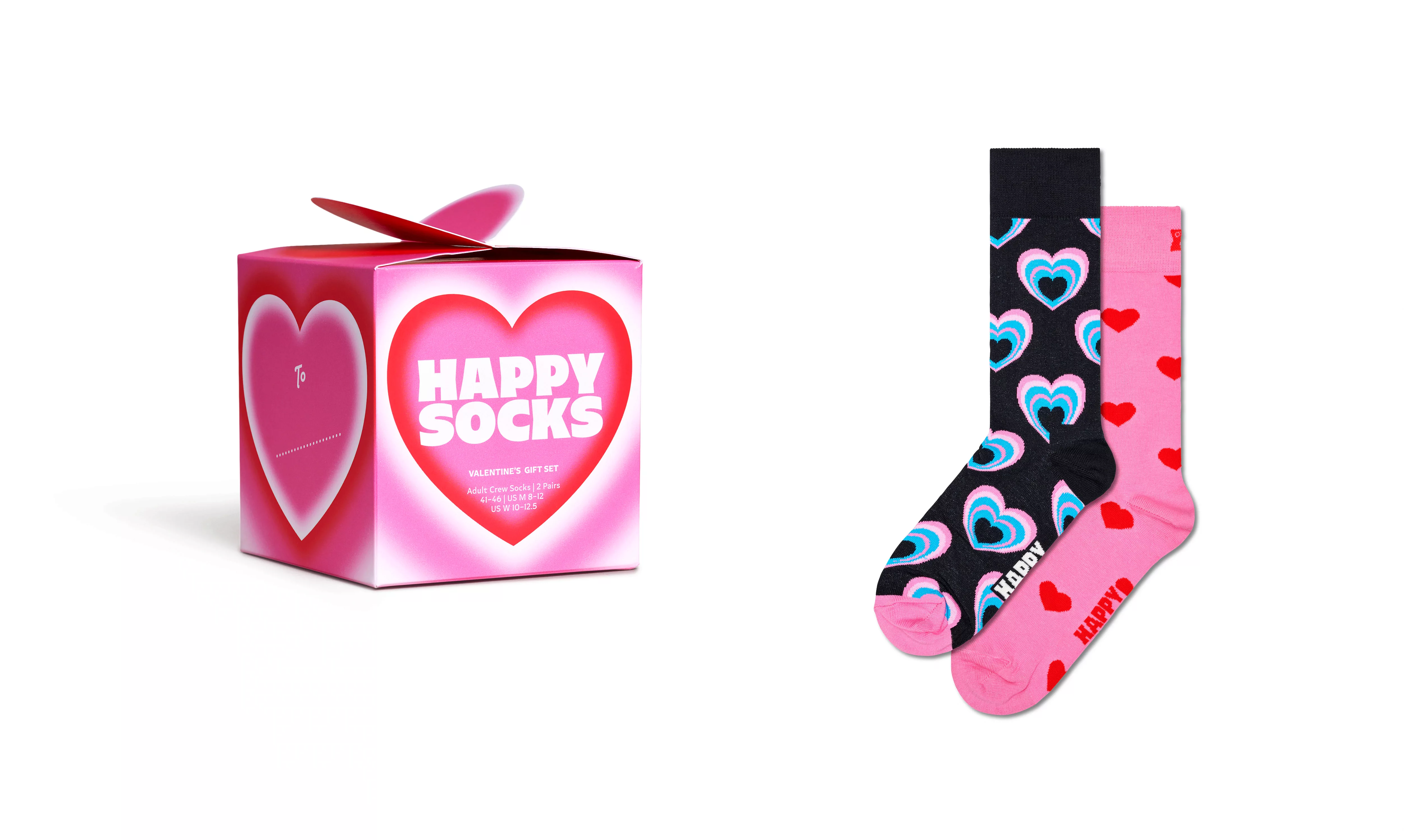 Happy Socks Langsocken, (Box, 2er-Pack), mit unterschiedlichen Herzchen-All günstig online kaufen