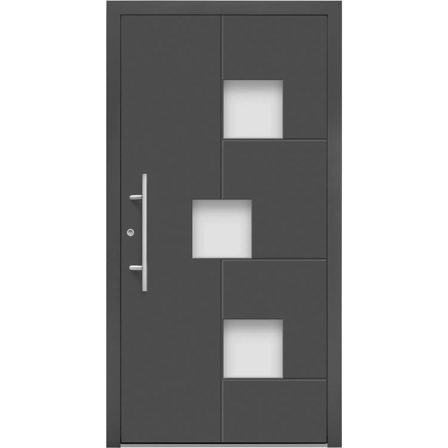 Aluminium-Haustür Moderno M530/B 110 cm x 210 cm Anthrazit Metallic Anschla günstig online kaufen