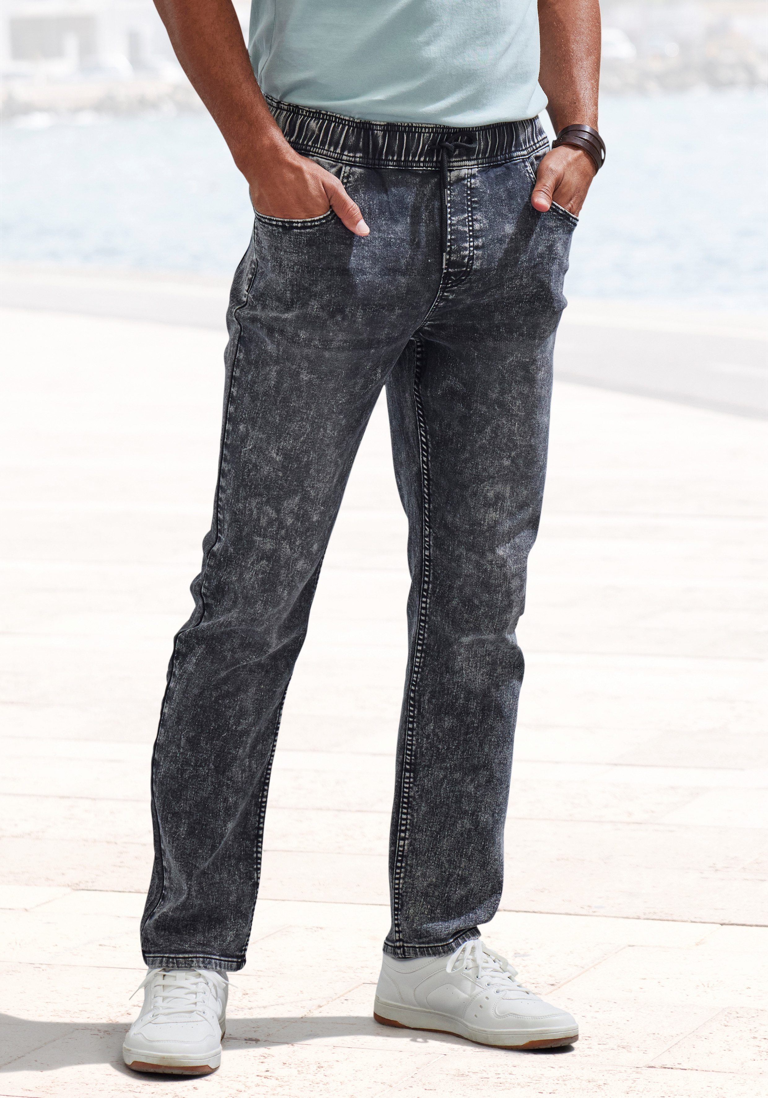 Buffalo Jogger Pants "Jogg Pants", elastische Joggpants, moonwashed günstig online kaufen