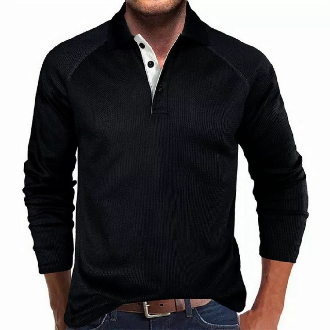 AFAZ New Trading UG Langarm-Poloshirt Poloshirt Herren Slim Polohemd Normal günstig online kaufen