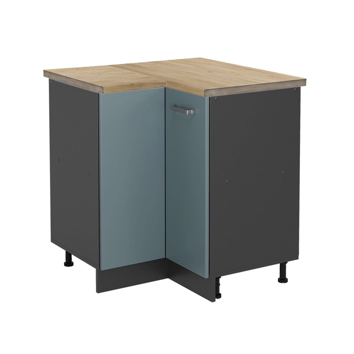 Vicco Eckunterschrank R-Line, Blau-Grau/Anthrazit, 75.6 cm, günstig online kaufen