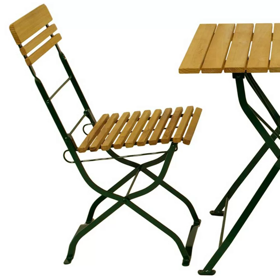Balkonmöbel Set aus Robinie Massivholz und Stahl klappbar (dreiteilig) günstig online kaufen