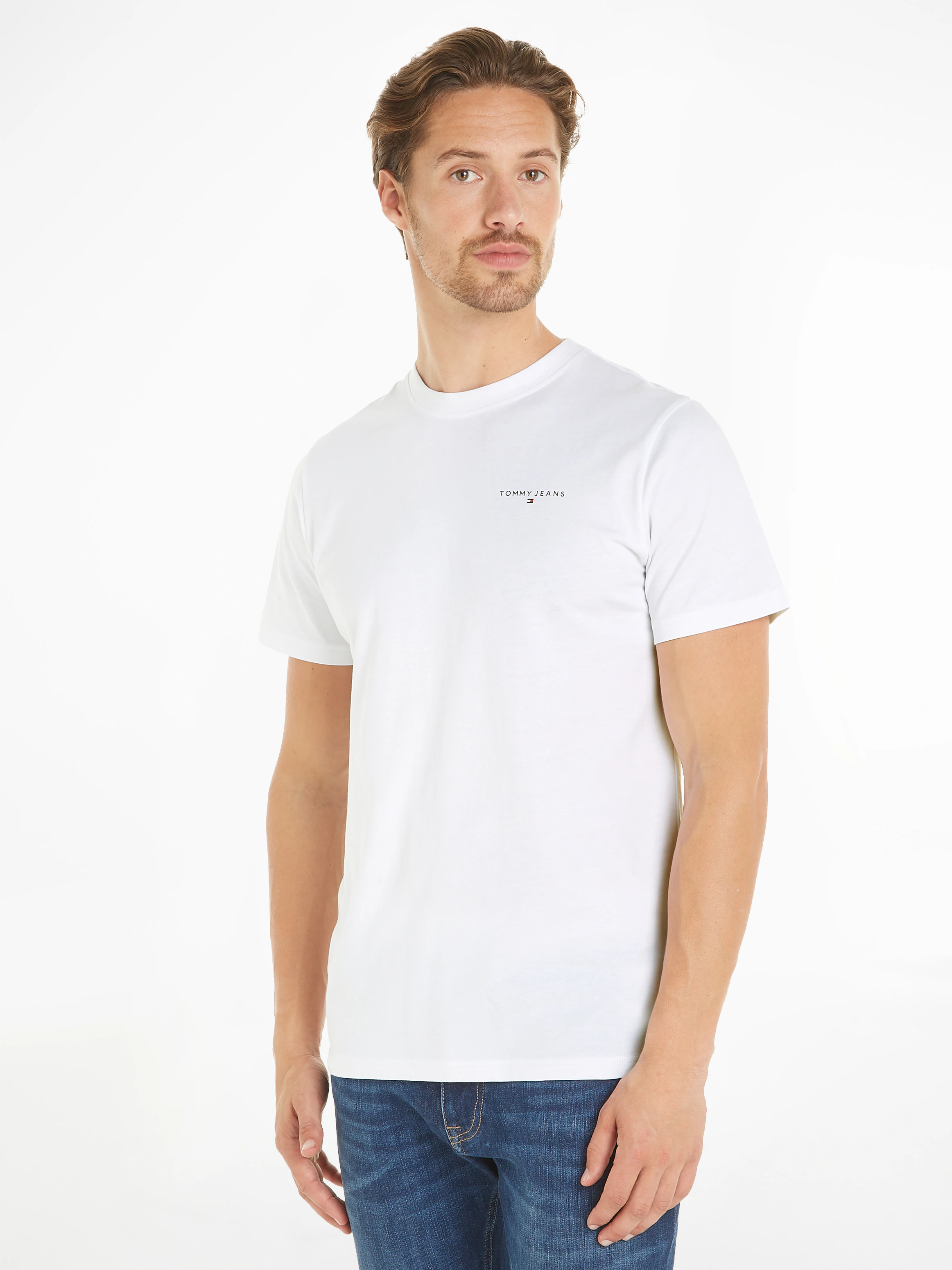 Tommy Jeans T-Shirt "TJM SLIM LINEAR CHEST TEE EXT", mit Logoschriftzug günstig online kaufen