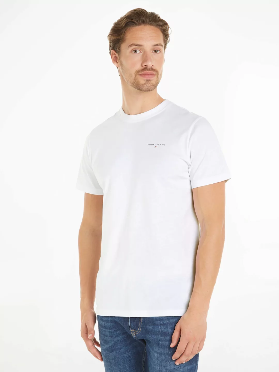 Tommy Jeans T-Shirt "TJM SLIM LINEAR CHEST TEE EXT", mit Logoschriftzug günstig online kaufen