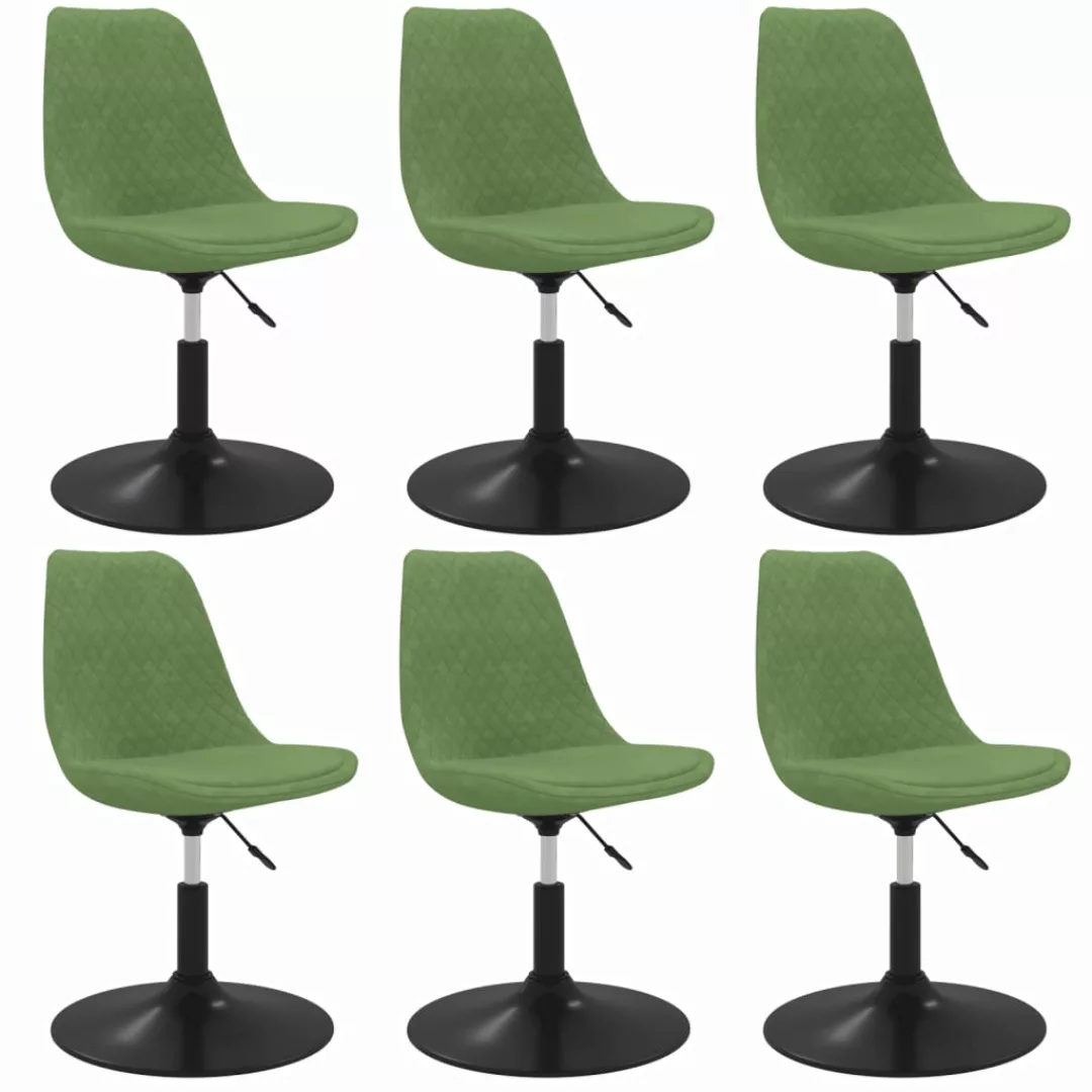 Vidaxl Esszimmerstühle 6 Stk. Drehbar Hellgrün Samt günstig online kaufen