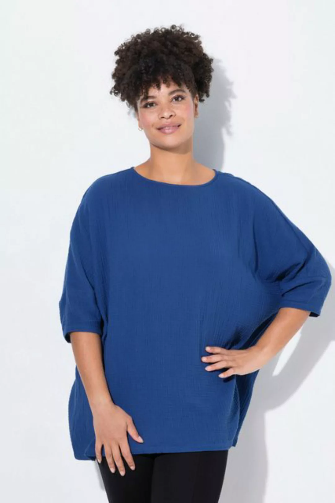 MIAMODA Longbluse Bluse oversized Musselin 3/4-Ärmel günstig online kaufen