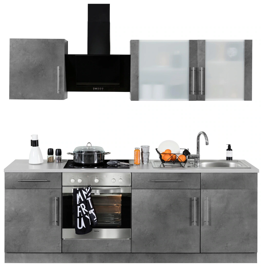 wiho Küchen Küchenzeile "Cali", mit E-Geräten, Breite 220 cm günstig online kaufen