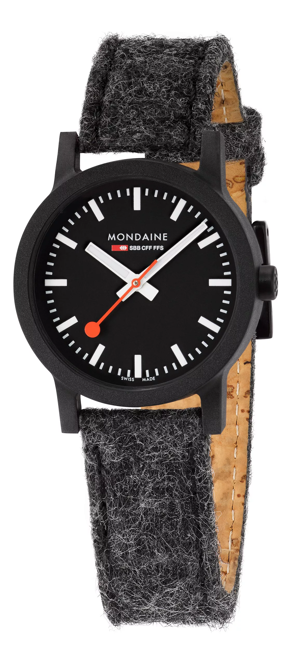 Mondaine Essence Schwarz, 32mm, Armband Dunkelgrau MS1.32120.LH Damenuhr günstig online kaufen