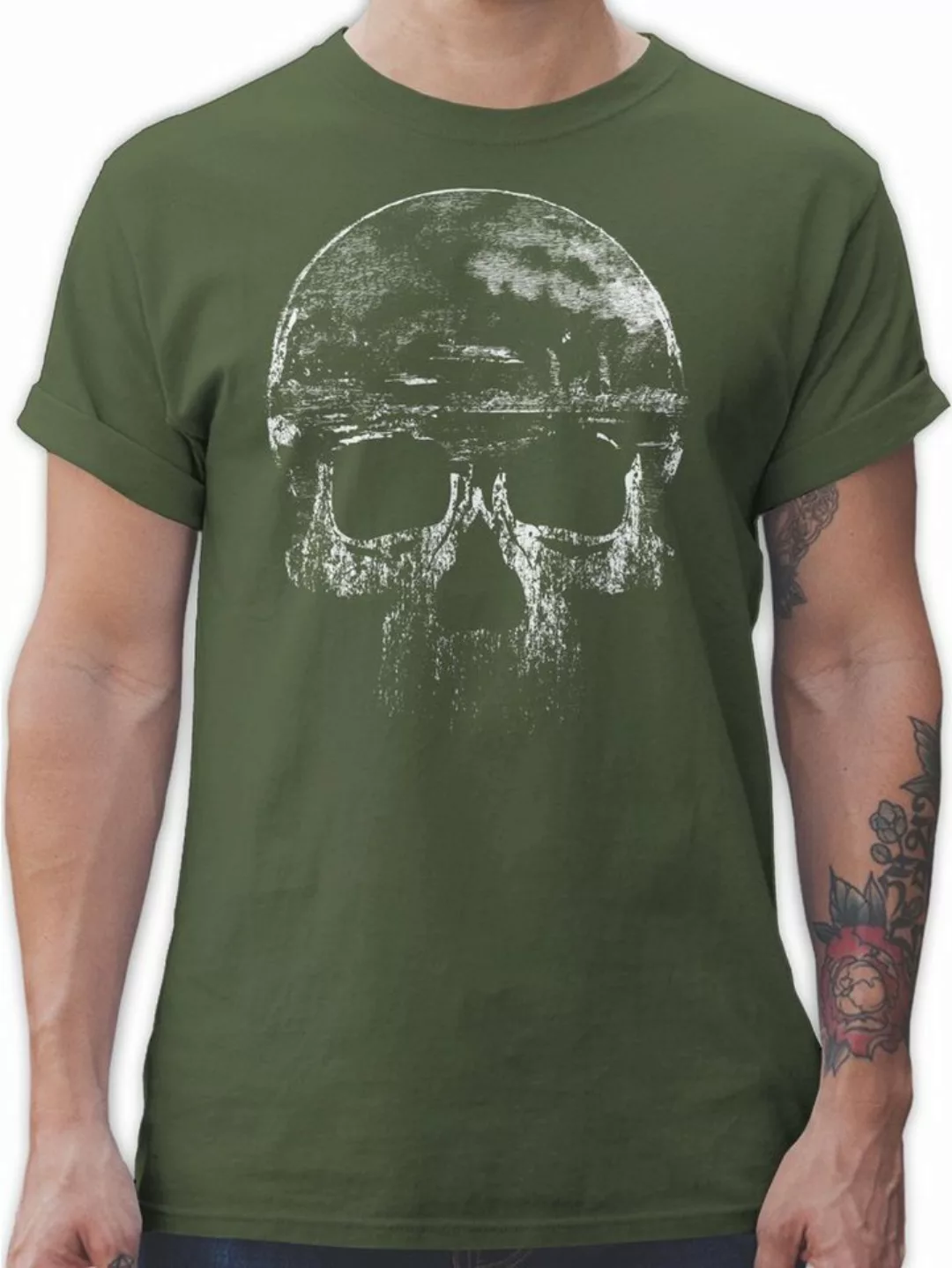 Shirtracer T-Shirt Vintage Totenkopf Biker günstig online kaufen